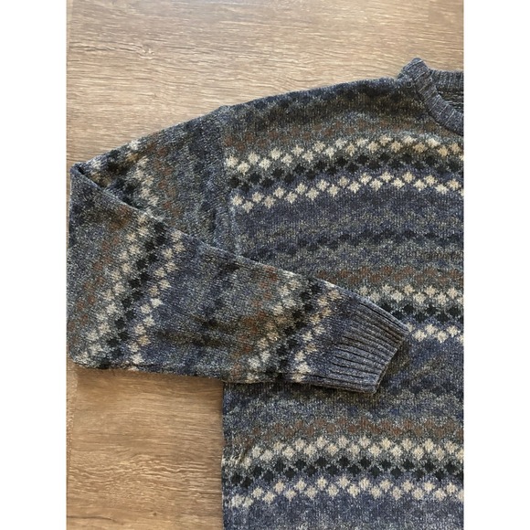 Vtg Sweater Fair Isle Mens XL Tall Navy Dockers Cotton Heavy Pullover Vintage - Picture 5 of 13